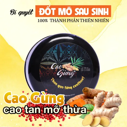 Cao Gừng Tan Mỡ Bụng Thiên Nhiên Việt 250g Phiên Bản 2025 - Tặng Cao Gừng Nghệ Đỏ