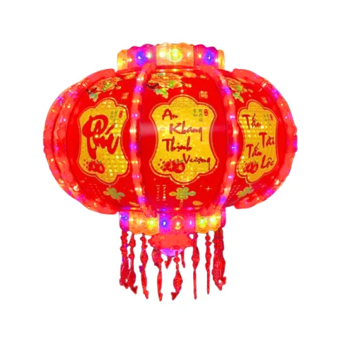 Cặp 2 Cầu Điện Phản Quang Đẹp Trang Trí Tết - Lồng Đèn Trang Trí Tết 50cm phù hợp để tham khảo khi chọn đèn tết