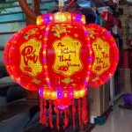 Cặp 2 Cầu Điện Phản Quang Đẹp Trang Trí Tết - Lồng Đèn Trang Trí Tết 50cm