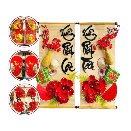 Cặp 2 Mành Tre Dài Trang Trí - Phên Tre Lớn Trang Trí Tết Ráp Sẵn