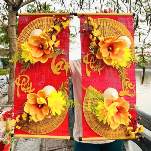 Cặp 2 Mành Tre Dài Trang Trí - Phên Tre Lớn Trang Trí Tết Ráp Sẵn