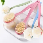 Bàn Chải Chà Lưng Hai Đầu Kèm Bông Tắm Dài 35cm