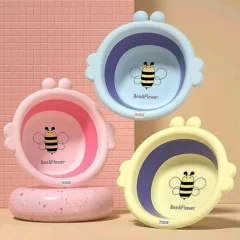 Chậu Gấp Gọn Silicone Hình Con Ong - Chậu Rửa Mặt Gấp Gọn Bằng Nhưa An Toàn Cho Bé 33x31,5x4 Cm
