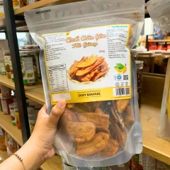 Sỉ chuối Chiên Giòn Mè Gừng 500g Túi Zip Bạc