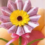 [Có Đèn Chớp] Hoa Gài Tiền - Hoa Gắn Tiền - Hoa Đựng Tiền Hướng Dương Trong Suốt - Hoa Sáp