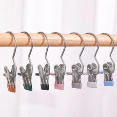 Combo 10 Móc Kẹp Quần Áo Bằng Inox - Móc Kẹp Phơi Tất Vớ Đồ Lót Bọc Nhựa Pvc Cao Cấp Nhỏ Gọn