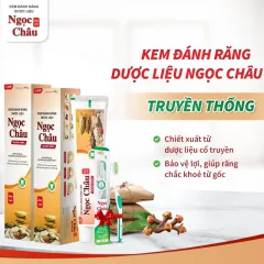 Combo 2 Cây Kem Đánh Răng Ngọc Châu Truyền Thống 100g/Tuýp - Kem Đánh Răng Dược Liệu + Tặng 1 Bài Chải Đánh Răng