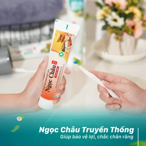 Combo 2 Cây Kem Đánh Răng Ngọc Châu Truyền Thống 100g/Tuýp - Kem Đánh Răng Dược Liệu + Tặng 1 Bài Chải Đánh Răng