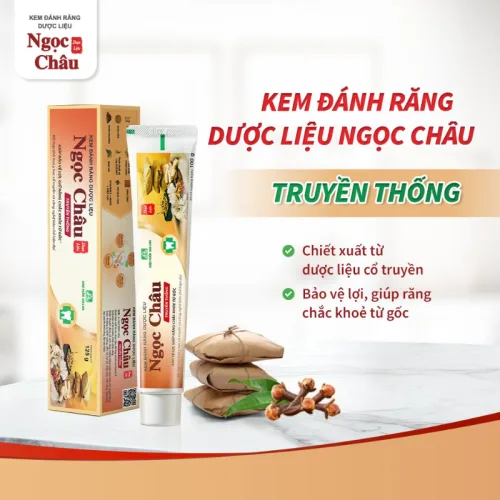 Combo 2 Cây Kem Đánh Răng Ngọc Châu Truyền Thống 100g/Tuýp - Kem Đánh Răng Dược Liệu + Tặng 1 Bài Chải Đánh Răng