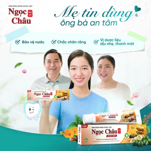 Combo 2 Cây Kem Đánh Răng Ngọc Châu Truyền Thống 100g/Tuýp - Kem Đánh Răng Dược Liệu + Tặng 1 Bài Chải Đánh Răng