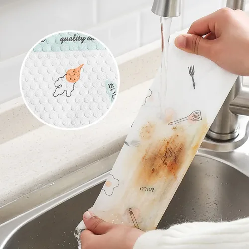 Phân phối combo 2 Cuộn Khăn Giấy Lau Bếp Đa Năng Tái Sử Dụng Nhiều Lần 6x6x19.5cm