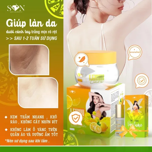 Bộ 2 hộp Kem Thâm Nách Lemon Care SON Cosmetic, tặng serum