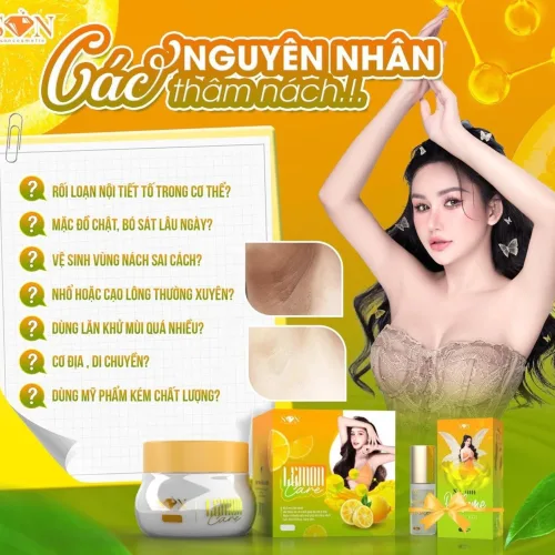 Bộ 2 hộp Kem Thâm Nách Lemon Care SON Cosmetic, tặng serum