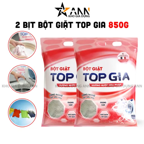 Bột giặt Top Gia hương nước hoa Pháp, combo 2 túi 850g