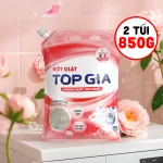 Bột giặt Top Gia hương nước hoa Pháp, combo 2 túi 850g