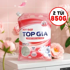 Combo 2 Túi Bột Giặt Quần Áo Top Gia 850g/Túi Hương Nước Hoa Pháp