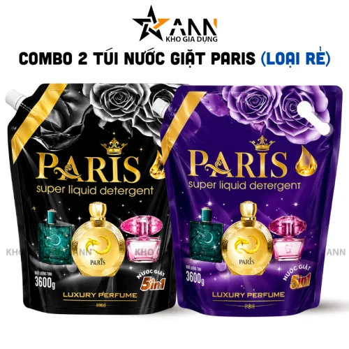 Combo 2 Túi Nước Giặt Paris Hương Nước Hoa 3,6kg (2 Túi 7,2kg) - Loại Rẻ
