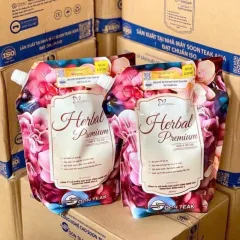Combo 2 Túi Nước Giặt Xả Herbal Prmium Hương Nước Hoa 3L/Túi