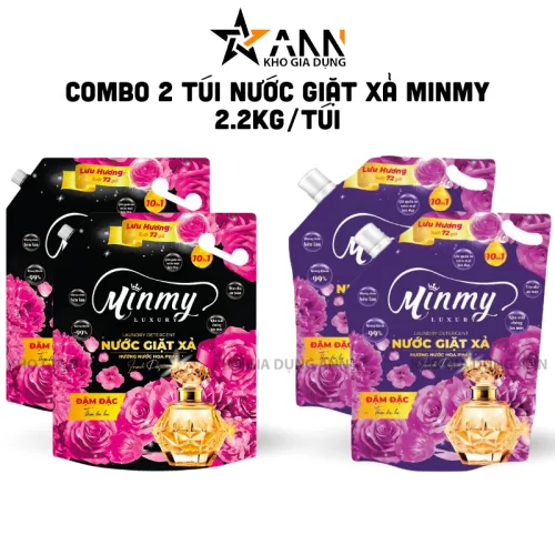 Bảng giá sỉ combo 2 Túi Nước Giặt Xả Minmy Màu Tím Hoặc Hồng 2,2kg/Túi