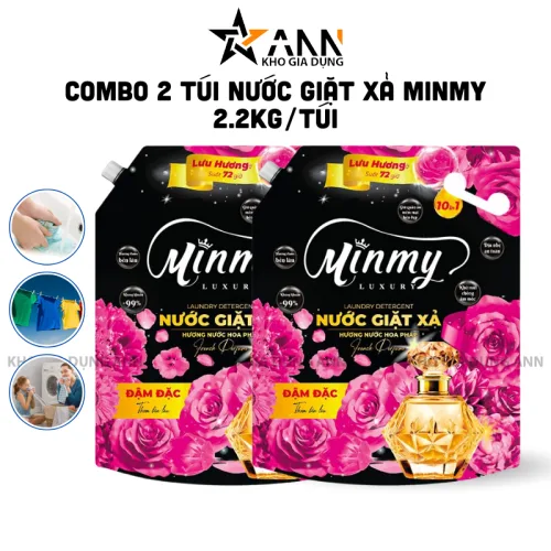 Bảng giá sỉ combo 2 Túi Nước Giặt Xả Minmy Màu Tím Hoặc Hồng 2,2kg/Túi
