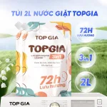 Sỉ combo 2 Túi Nước Giặt Xả Top Gia Hương Lavender 3in1 Dịu Nhẹ 2L/Túi