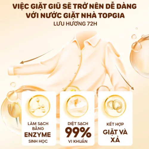 Sỉ combo 2 Túi Nước Giặt Xả Top Gia Hương Lavender 3in1 Dịu Nhẹ 2L/Túi
