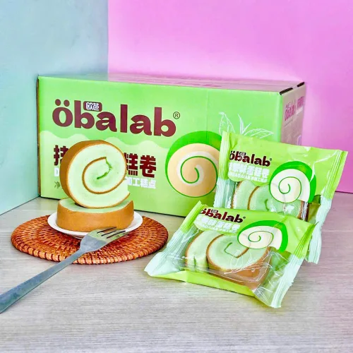 Combo 3 Cái Bánh Bông Lan Cuộn OBALAB Vị Socola/ Vị Trà Xanh/ Vị Phô Mai 60g