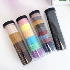 Combo 3 Dây Thun Cột Tóc Co Giãn Mềm Mại - Hộp 20 Dây Thun Buộc Tóc Trơn - Giao Ngẫu Nhiên Hộp 19.5cm