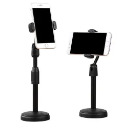Combo 3 Giá Đỡ Điện Thoại Để Bàn - Kẹp Điện Thoại Livestream Quay Video 2 Tầng - Giá Màu Đen Đế Tròn Xoay 360 Độ 29.5xcm