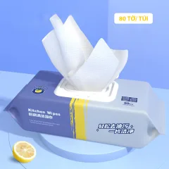Bảng giá sỉ combo 3 Khăn Ướt Lau Bếp Đa Năng - Khăn Lau Bàn Bếp Bát Đĩa Đa Năng An Toàn 1 Gói 80 Miếng 30x11x5cm