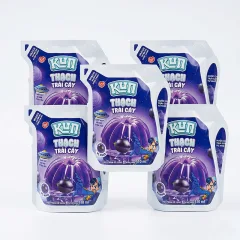 Phân phối combo 5 Túi Thạch Trái Cây KUN Vị Nho 110ml