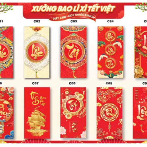 Combo 50 Bao Lì Xì Tết Bính Ngọ 2026 - Khách Chọn Tối Đa 5 mẫu