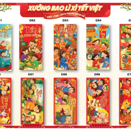 Combo 50 Bao Lì Xì Tết Bính Ngọ 2026 - Khách Chọn Tối Đa 5 mẫu