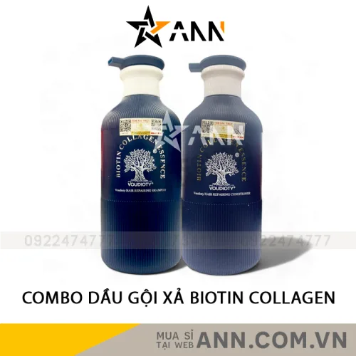 Bộ gội xả Biotin Collagen Essence Voudioty màu xanh 500ml