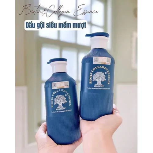 Bộ gội xả Biotin Collagen Essence Voudioty màu xanh 500ml