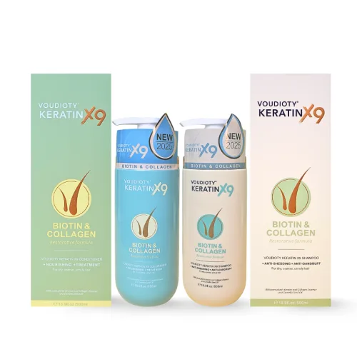 Bộ dầu gội và dầu xả Voudioty Keratin X9 Biotin Collagen 500ml