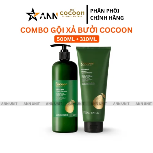 Đánh giá combo Dầu Gội Xả Bưởi Cocoon - Dầu Gội Bưởi Cocoon Pomelo Shampoo 500ml Và Dầu Xả Bưởi Cocoon Pomelo Hair Conditioner 310ml