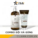 Bộ gội xả gừng Weilaiya Zingiber X2 Ginger Essence màu nâu