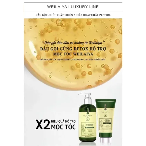 Đánh giá combo Dầu Gội Xả Gừng Weilaiya Màu Xanh Zingiber Detox X2 Ginger Essence Giúp Tóc Bóng Khỏe Giảm Gãy Rụng