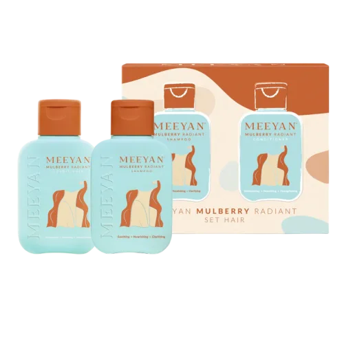 Khám phá Combo Dầu Gội Xả Rễ Dâu Tằm Meeyan Mini thuộc nhóm mỹ phẩm meea organic