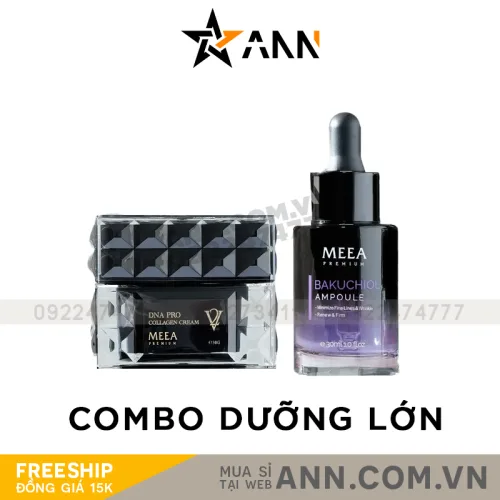Bảng giá sỉ combo Dưỡng Da Face Cá Hồi DNA Pro V2 Lớn + Serum Bakuchiol Ampoule V2 Lớn Meea Orgin