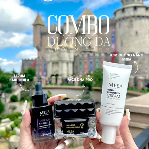 Phân phối combo Dưỡng Da Face Cá Hồi DNA Pro V2 + Serum Bakuchiol V2 + Kem Chống Nắng Meea Organic