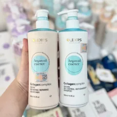 Combo Gội Xả Collagen Olexrs Argan Oil Essence Màu Xanh 500ml - Phiên Bản Mới 2024