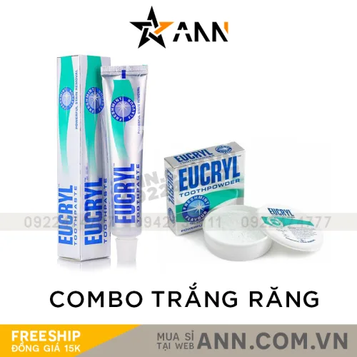 Bảng giá sỉ combo Kem Đánh Trắng Răng Và Bột Tẩy Trắng Răng Eucryl Tooth Powder