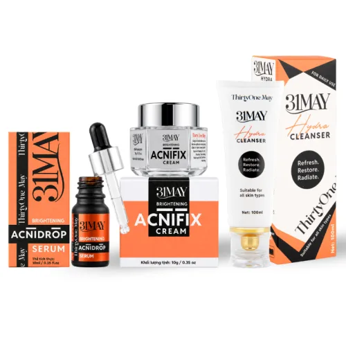 Combo Kem Face Mụn 31may Acnifix 15g + Serum Mụn 31may Acnidrop 10ml + Sữa Rửa Mặt 31may Hydra Cleanser 100ml - Mỹ Phẩm Thirty One May