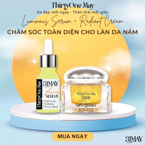 Serum trong combo là Acnidrop 10ml hay Luminous 15ml? — Kem Nám 31may + Serum Cang
