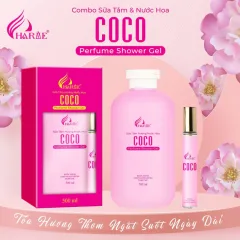 Set Sữa Tắm Hương Nước Hoa Charme Coco 500ml &amp; Nước Hoa Charme Coco 10ml