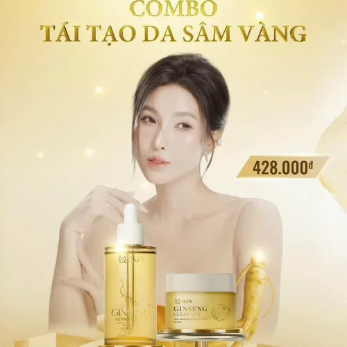 Combo Serum 80ml và Bột Rửa Mặt Sâm Vàng MQ Skin