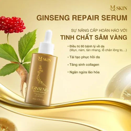 Combo Serum 80ml và Bột Rửa Mặt Sâm Vàng MQ Skin