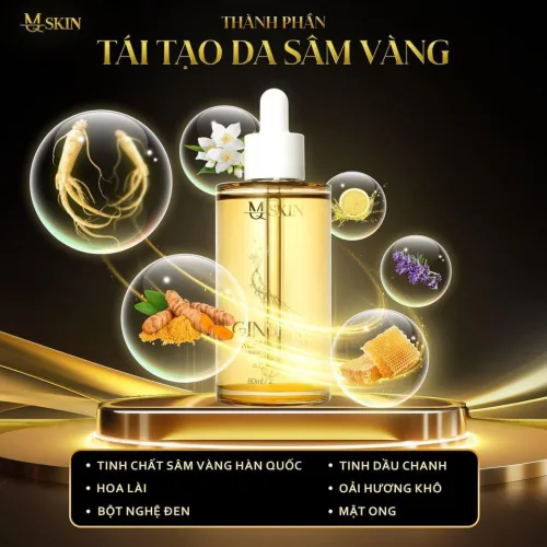Combo Serum 80ml và Bột Rửa Mặt Sâm Vàng MQ Skin